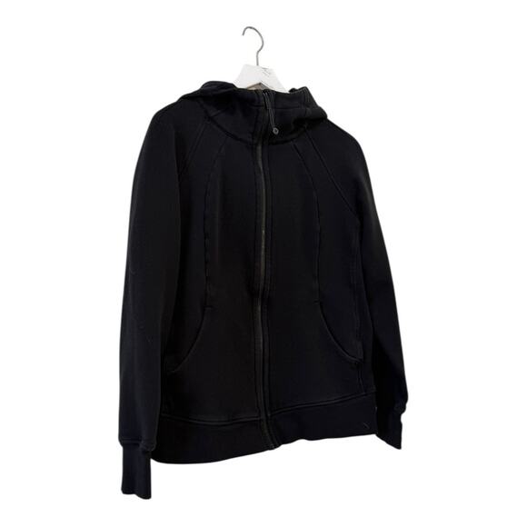 Lululemon Scuba Hoodie Light Cotton Fleece Black Zip Up Jacket Size 12 - Picture 2 of 8